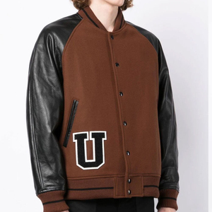 Chaqueta universitaria con botones de diseño de lujo con 2 bolsillos laterales Letterman College Baseball & Bomber Varsity Jacket para hombres - Product Image 5