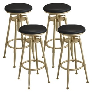 Tabouret décoratif rustique en fer avec siège en bois fabriqué à la main, parfait pour les cuisines de ferme et les maisons familiales traditionnelles - Product Image 4