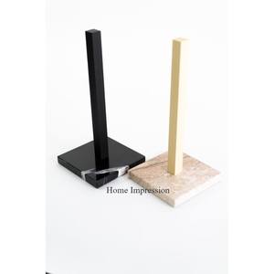 Base en marbre de qualité supérieure avec arbre en aluminium coulé Designer porte-serviettes en papier de soie plaqué or accessoires de salle de bain - Product Image 2