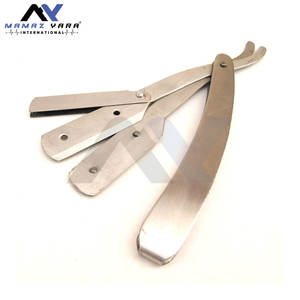 Navajas de Afeitar de Acero Inoxidable Plateadas con Bloqueo Giratorio, Navajas de Afeitar Clásicas para Barba, Navajas de Afeitar Rectas Tradicionales para Afeitado en Húmedo - Product Image 1