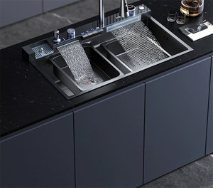 Évier de cuisine sous plan TIANY fait main couleur or avec robinetterie, cuve simple, moderne, pour projets hôteliers et résidentiels - Product Image 5