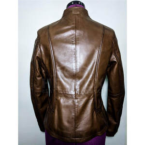 2025 nueva chaqueta de cuero de piel de oveja genuina de moda para mujer de manga larga otoño e invierno-producto terminado - Product Image 2