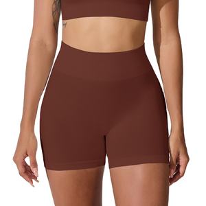 Pantalones cortos deportivos de cintura alta para mujer, mallas ajustadas sin costuras para glúteos de melocotón, cierre de cintura elástica, superventas, patrón sólido 2026 - Product Image 6