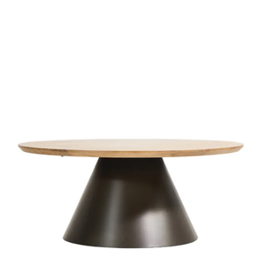 โต๊ะกาแฟทรงกลมดีไซน์อุตสาหกรรมทำจากไม้มะม่วงสวยงามและเหล็กสำหรับเฟอร์นิเจอร์ห้องนั่งเล่นสำหรับใช้ในบ้าน - Product Image 3