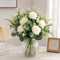 Composition florale artificielle de mariage, verdure d'eucalyptus, plantes artificielles en soie au toucher réel, plantes vertes d'intérieur