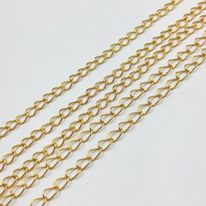 โซ่ต่อแบบแบนขนาด 2.53 มม. สำหรับทำเครื่องประดับ ทอง เงิน และทองชมพู ชุบทองแดง 1 เมตร - Product Image 5