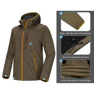 Veste Softshell à Capuche d'Hiver pour Hommes - Imperméable Respirante Randonnée Protection Météo Extérieure - Product Image 2