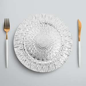 Silver Designer Charger Plates <b>Round</b> <b>Place</b> <b>Mats</b> Hot Selling Wedding Birthday Party Table Decoration in Wholesale Suppliers - Product Image 2
