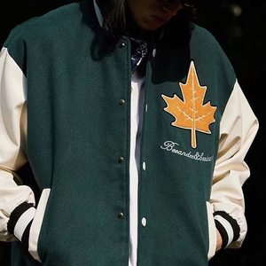 Veste de baseball universitaire Letterman à manches en cuir brodées en chenille personnalisée unisexe chaude pour l'hiver - Product Image 5