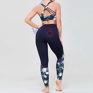 Conjunto de Yoga para mujer de todos los tamaños de Color sólido de etiqueta privada/ropa deportiva conjunto de Yoga para mujer de ejercicio de dos piezas a la venta OEM personalizado - Product Image 3