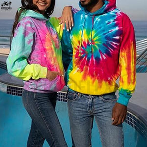 Novedad, Sudaderas con Capucha Tie Dye para Hombre de Invierno, Algodón Básico Mezclado, Transpirable, Cortavientos, Mangas Largas - Product Image 6