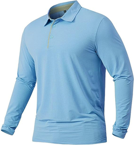 Hommes UPF50 Golf pour polos Logo personnalisé Léger Séchage rapide Athlétique Décontracté Voyage Performance Col 100% Coton Solide - Product Image 3
