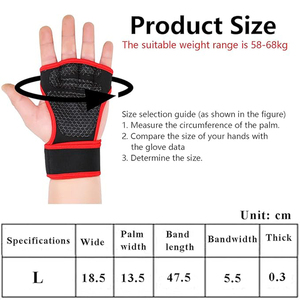 Gants de musculation respirants à demi-doigts avec fermeture à lacets pour l'entraînement physique, le maintien de la préhension et l'utilisation en salle de sport, unisexe - Product Image 6