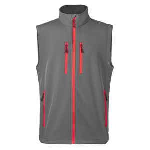 Chaleco Softshell de invierno cálido de buena calidad, Color gris, cuello levantado, ropa de abrigo ligera, chaleco Softshell acolchado sin mangas - Product Image 1