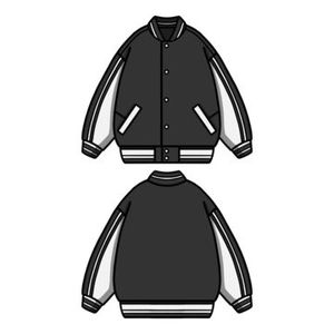 Chaqueta Varsity Hip Hop 2024 con Cuello Alto y Capucha para Hombre y Mujer, Chaqueta Cortavientos con Bloques de Color y Parches, Estilo Holgado para Otoño - Product Image 4