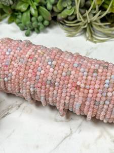 Pulsera de morganita de 4mm-Pulsera de berilo con morganita, aguamarina, helidor - Product Image 2