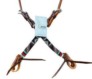 Vente chaude personnalisable une oreille équitation tête haute qualité en cuir véritable Western perlé équestre licou - Product Image 3