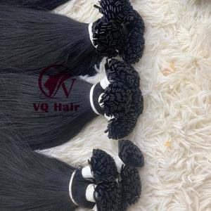 Vqhair 100% ต่อผมแท้สำหรับต่อผมตรงปลายแบนขนาดใหญ่ผมดิบทุกสี - Product Image 2