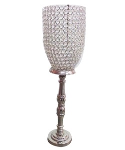 Personnalisé élégant vide votive cristal grand mariage Table centre de table Style européen décor à la main argent plaqué support - Product Image 1