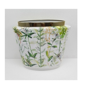 Impressionnant design vase à fleurs en métal et jardinière décalcomanie émail fini pour la maison et l'extérieur pot de fleur décoratif fait à la main personnalisé - Product Image 6