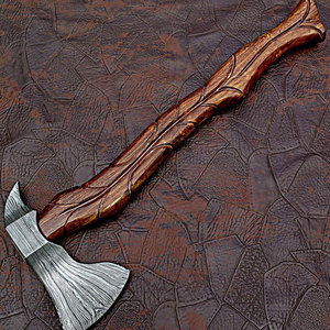Hache personnalisée fabriquée à la main en acier Damas avec poignée en bois massif pour une utilisation polyvalente meilleure hache Damas - Product Image 4