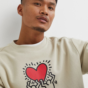 Sweat-shirts décontractés à manches longues pour hommes, personnalisés en gros, avec logo imprimé, en polyester/coton, teinture unie, pour la saison de printemps - Product Image 3