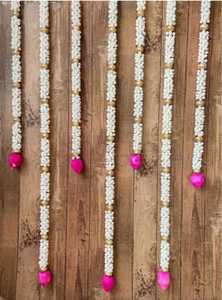 Guirlande de lotus en bois de sola écologique et durable, jasmin, toran, pour Noël, mariage, nouvel an, décoration de porte, taille personnalisable, indien - Product Image 2