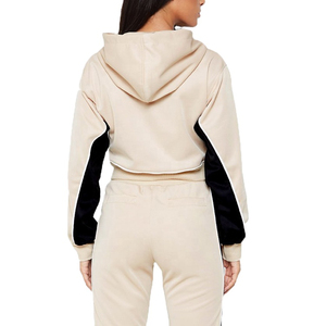 Conjunto de chándal cortavientos con cremallera para mujer al por mayor personalizado último diseño ropa térmica informal de poliéster para invierno - Product Image 4