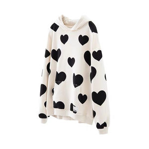 เสื้อฮู้ดผู้หญิงแบบลำลอง/แนวสตรีทเสื้อมีฮู้ดสำหรับเด็กผู้หญิงใส่กลางแจ้งพิมพ์ลายหัวใจใส่สบาย2024 - Product Image 2