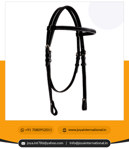 Estern eaeachter rieadstall/riridle ORSE ACK in lack with atatching lack eether folded eaving doblado - Product Image 6