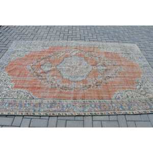 <b>Traditional</b> Orange Blue Patchwork Wool <b>Rug</b> 6x9ft Turkish Tabriz Style <b>Living</b> <b>Room</b> Carpet Latex <b>for</b> Hallway Rectangle Puzzle - Product Image 3