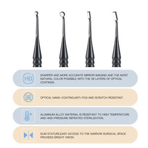 ชุดกระจกตรวจฟัน 4 ขนาด แบบฆ่าเชื้อได้ ผลิตจากเหล็กกล้า สำหรับทันตแพทย์ - Product Image 5