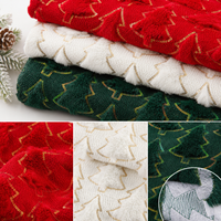 Tissu à sequins pour sapin de Noël, tissu brodé en relief 3D pour vêtements de fête, décoration textile de maison