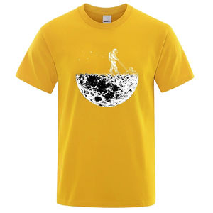 Camiseta de Manga Corta con Cuello Redondo 100% Algodón para Hombre, Antiarrugas, Transpirable, Estampado Sólido, Diseño Informal, Logotipo Personalizado, 200g, Corte Regular - Product Image 3