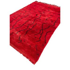 Tapis en laine à motifs abstraits Nuray Paem-512 noué à la main en rose et violet pour la décoration de la maison et du salon, tapis de Jaipur, États-Unis - Product Image 2