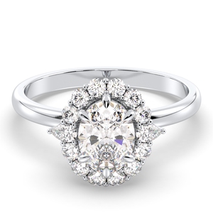 Bague de fiançailles halo en argent sterling 925 minimaliste REYES avec diamant de laboratoire HPHT CVD, accessoires pour femmes, cadeau de mariage, bijoux fins - Product Image 1