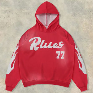 Nueva Sudadera con Capucha al por Mayor para Hombre, Sudadera con Capucha Informal con Estampado de Letras y Llamas, Sudadera Única - Product Image 1