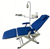 Fauteuil dentaire pliable portable avec égouttoir, lampe LED et plateau à instruments en option pour usage clinique