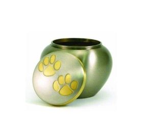 Urne pour animaux de compagnie odyssée bleue commémorative avec marque de pattes urne pour animaux de compagnie en métal bleu avec patte blanche imprimée pour les cendres d'animaux de compagnie pour les urnes de fournitures funéraires - Product Image 5