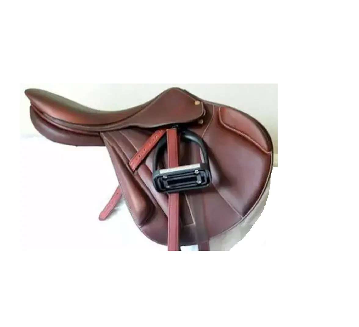 Sadel Kuda Inggris Kualitas Premium Sadel Kulit Lembut Tempat Duduk Inggris untuk Menunggang Kuda Pelana Lompat