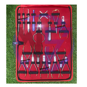 Custom OEM 18 Piece Dental Orthodontic Instruments Kit Pliers Wire Cutters & <b>Bracket</b> Tools Zipper Case Wenquar Factory Price - Product Image 2