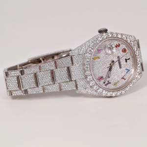 Moissanite Diamond Iced Out Platinum Plated o Solid 925 Sterling Silver Luxury Color Diamond Watch para hombres Joyería de moda - Product Image 1