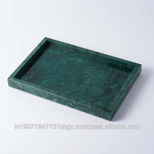 Bandeja de Servicio Decorativa Hecha a Mano al por Mayor de Piedra Natural de Mármol Blanco y Verde - Product Image 6