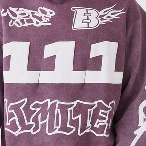 Sweat à capuche surdimensionné Vintage de haute qualité pour hommes 420g mélange de polyester/coton lavage à l'acide sweat fermeture éclair Logo personnalisé XS solide hiver - Product Image 2