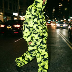 Ensemble de survêtement à capuche deux pièces pour homme, coupe ample, 100% coton, écologique, imprimé numérique délavé à l'acide, style vintage tendance 2026, Hip Hop - Product Image 3