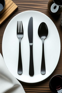 Stainless steel <b>cutlery</b> <b>set</b> silver finished, crafted with royal elegance to turn every dining table into a palace of luxury - Product Image 5