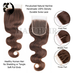 4x4 Vietnam-sourced 100g Body Wave Remy Extensions de cheveux humains et fermeture de dentelle Frontal Hali Hair offre toutes les options de teinture de couleurs - Product Image 3
