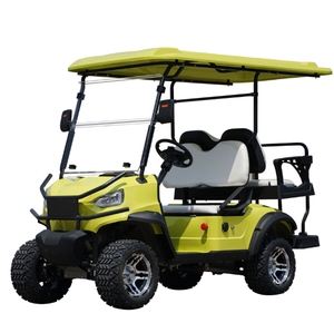 Carrito de Golf Eléctrico de 2 Plazas, Amarillo, Todoterreno, con Suspensión Elevada - Product Image 2