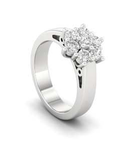 Anillo de Compromiso Floral de Plata de Ley 925 con Baño de Oro Rosa y Moissanita de Corte Brillante de 0.62Ct para Mujer, Marca Tishya Diamond, 15g - Product Image 4