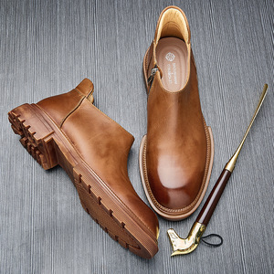 รองเท้าบูทคลาสสิกพร้อมพื้นกันลื่นและพื้นรองรับแรงกระแทกสำหรับใส่ทำงานและประชุมทางธุรกิจ - Product Image 3